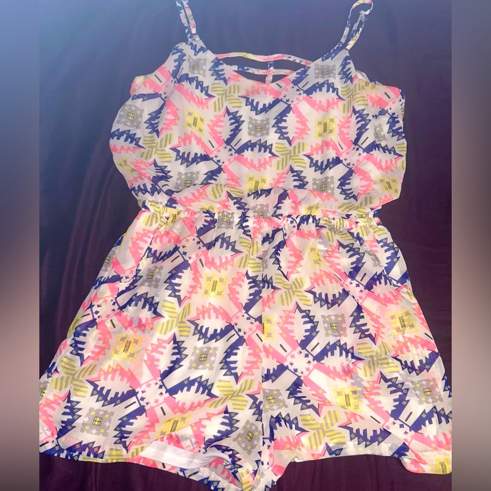 CURE Geometric Romper with Inner Lining